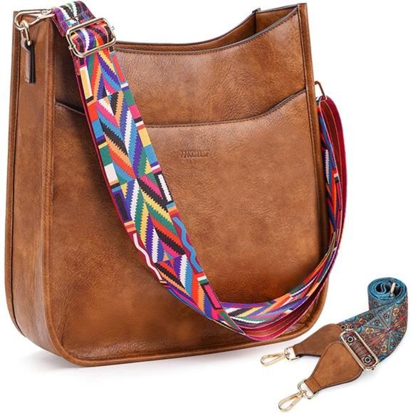 Crossbody Bag for Women Vegan Leather Hobo Handbags Guitar Strap Purse - Picture 1 of 6